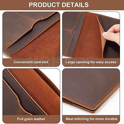 Rectangle Leather Travel Passport Wallet Cover AJEW-WH20007-02B-1