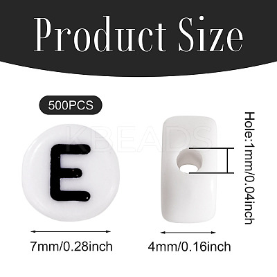 500Pcs Acrylic Beads SACR-TA0001-55E-1