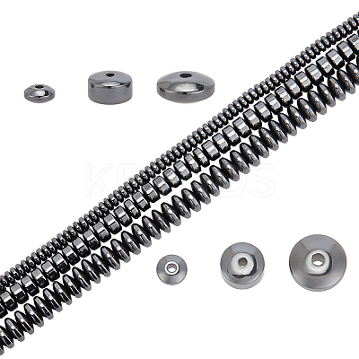 3 Strands 3 Style Non-Magnetic Synthetic Hematite Beads Strands G-AR0005-72-1