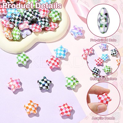 Electroplate Printed Opaque Acrylic Beads MACR-CJC0004-35-1-1
