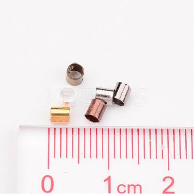 1 Box 6 Colors Antique Bronze & Red Copper & Golden & Silver & Platinum & Black Tube Brass Crimp Beads KK-X0037-NR-B-1