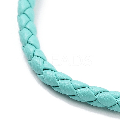 Braided Round Imitation Leather Bracelets Making BJEW-H610-03G-04-1