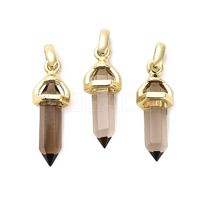 Natural Smoky Quartz Double Terminal Pointed Pendant G-H097-01G-05-1