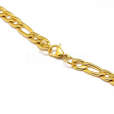 Fashionable 304 Stainless Steel Figaro Chain Necklaces for Men STAS-A028-N016G-1