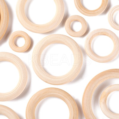 75Pcs 8 Style Unfinished Wood Linking Rings WOOD-LS0001-26-1