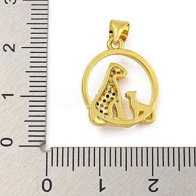 Rack Plating Brass Micro Pave Cubic Zirconia Pendants KK-C074-24G-01-1