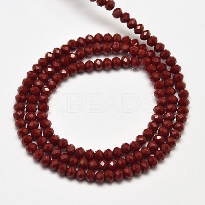Faceted Rondelle Glass Beads Strands EGLA-J134-3x2mm-A02-1