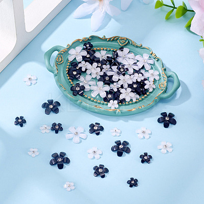 80Pcs 8 Styles Flower Resin Cabochons RESI-TA0004-28B-1
