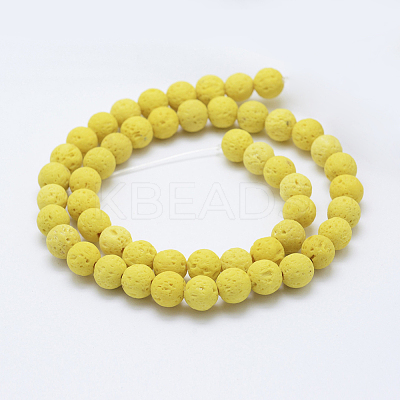 Natural Lava Rock Beads Strands G-F531-8mm-G15-1