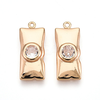 Brass Micro Pave Cubic Zirconia Pendants ZIRC-T016-16-1