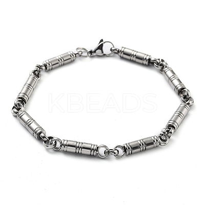 Non-Tarnish 201 Stainless Steel Column Link Chain Bracelet BJEW-Z023-15P-1