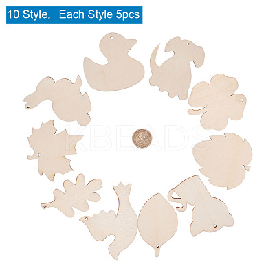 Wood Pendants and Jute Twine DIY-PH0018-13-1