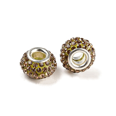 Grade A Rhinestone European Beads CPDL-H001-12x9mm-13-1