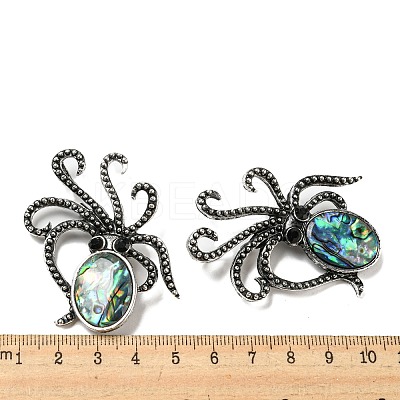Natural Paua Shell/Abalone Shell Octopus Brooch X-FIND-Z032-03B-1