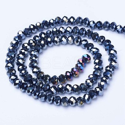 Electroplate Glass Beads Strands EGLA-A034-P6mm-B-1