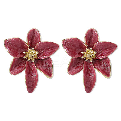 Flower Alloy Enamel Stud Earrings FS-WG2BD2D-03-1