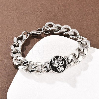 Stainless Steel Link Bracelets BJEW-D379-11ASP-1