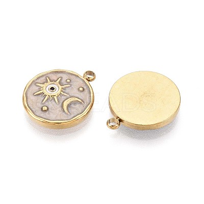304 Stainless Steel and Enamel Pendants STAS-T068-79B-1