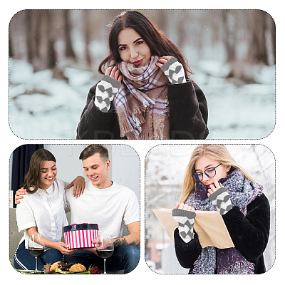 Polyacrylonitrile Fiber Yarn Knitting Fingerless Gloves COHT-PW0001-13D-1