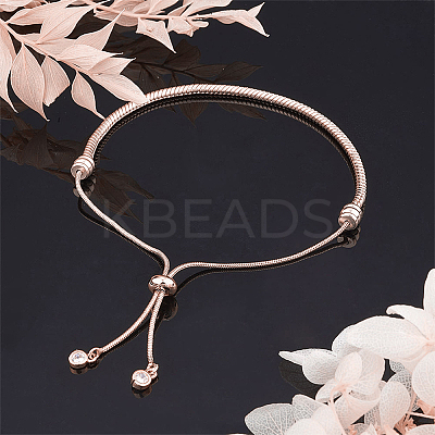 PVD Vacuum Plating Adjustable Brass Slider Bracelet/Bolo Bracelet BJEW-CJ0001-02RG-1