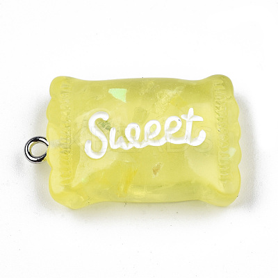 Transparent Resin Pendants X-RESI-S356-54A-04-1