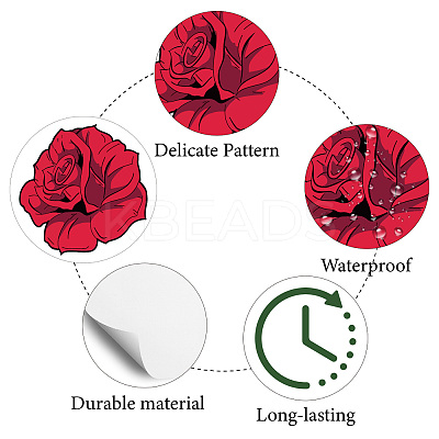8 Sheets Plastic Waterproof Self-Adhesive Picture Stickers DIY-WH0428-039-1