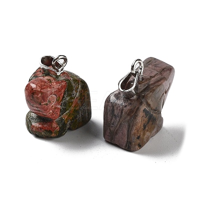 Natural & Synthetic Mixed Gemstone Pendants G-B068-12P-1
