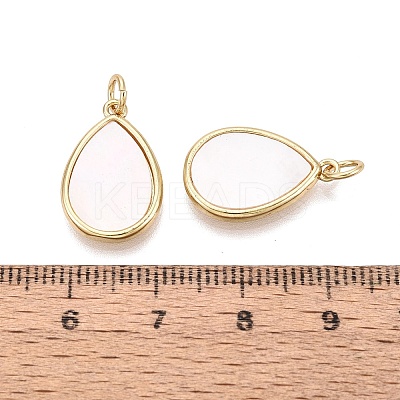 Natural White Shell Pendants KK-Q072-01G-1