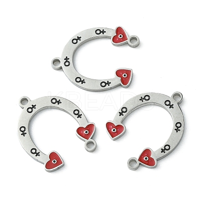 304 Stainless Steel Manual Polishing Connector Charms STAS-C075-30P-1