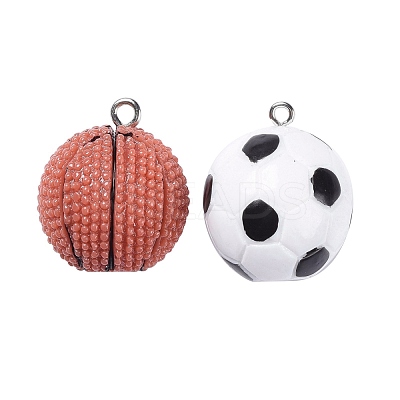 16Pcs 2 Colors Opaque Resin Pendants RESI-LS0001-03P-1