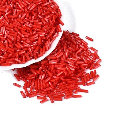Baking Paint Glass Twist Bugle Beads SEED-C004-02Q-1