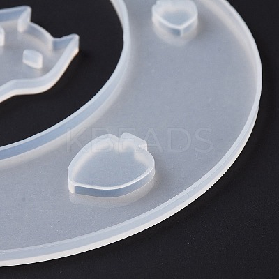 DIY Animal on the Crescent Moon Big Pendant Silicone Molds LS-DIY-F125-03-1