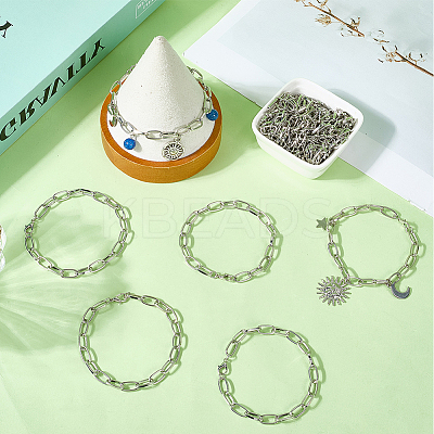 20Pcs Iron Cable Chain Bracelets for Women Men BJEW-SC0001-42-1