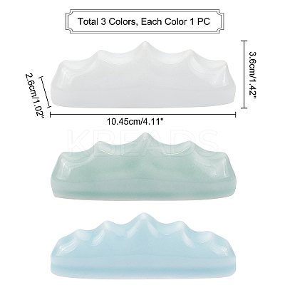 3Pcs 3 Colors Mountain Shaped Porcelain Brush Holder ODIS-PH0001-44-1