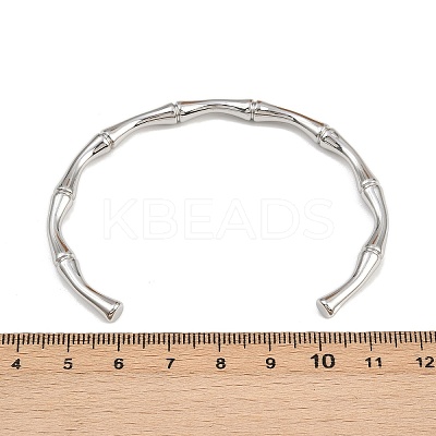 304 Stainless Steel Bamboo Joint Cuff Bangles for Women BJEW-G759-09P-1