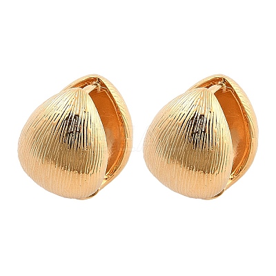Textured Teardrop Brass Hoop Earrings for Women EJEW-U055-26G-1