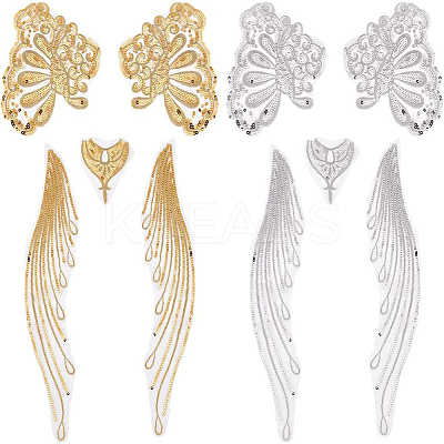 2 Sets 2 Colors Lace Embroidery Costume Accessories DIY-BC0009-38-1