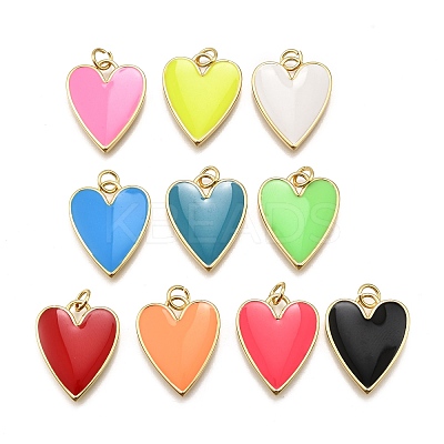 Brass Enamel Pendants KK-K401-14G-1