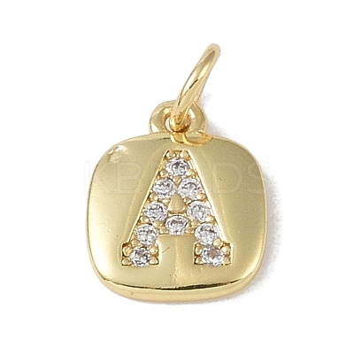 Rack Plating Brass Micro Pave CLear Cubic Zirconia Charms KK-E110-14G-A-1