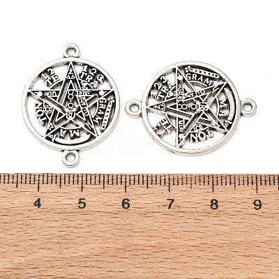 Tibetan Style Alloy Tetragrammaton Pentagram Wiccan Links Connector Charms FIND-Z099-04AS-1