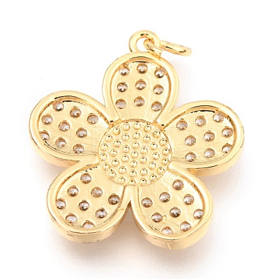 Brass Micro Pave Clear Cubic Zirconia Pendants KK-I683-05D-1