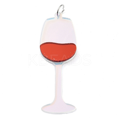 Printed Acrylic Big Pendants OACR-Q188-02B-1