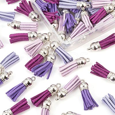 60Pcs 4 Colors Faux Suede Tassel Pendant Decorations FIND-LS0001-04C-1