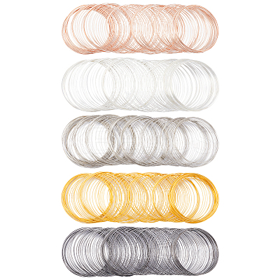 500Pcs 5 Colors Steel Memory Wire FIND-SP0002-10-1