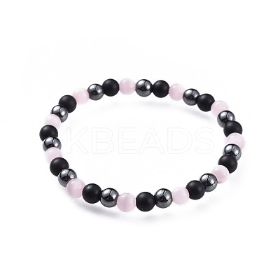 Cat Eye Stretch Bracelets BJEW-JB04591-03-1