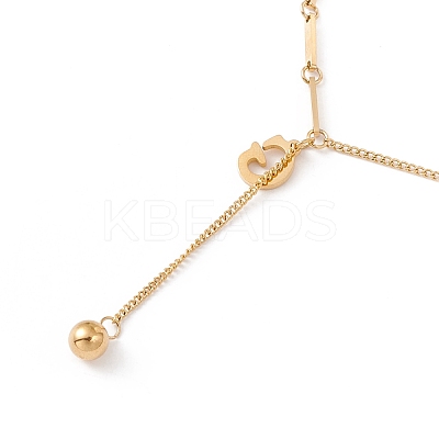 Initial Letter G with Long Chain Tassel Pendant Necklace STAS-D184-05G-1