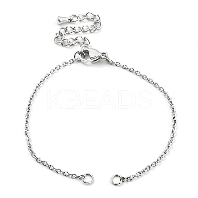 Tarnish Resistant 304 Stainless Steel Cable Chains Bracelet Making AJEW-P119-02P-1