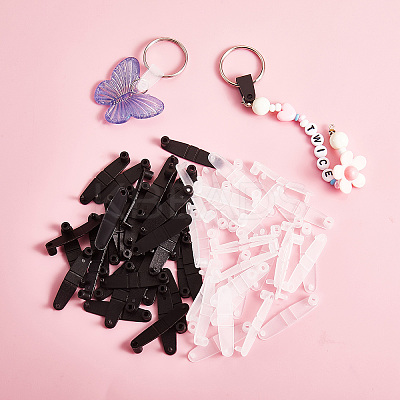 50Pcs Badge Strap Clip White Key Chain Connector Plastic Keychain Clip for Card Holder JX291B-1