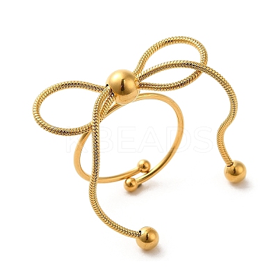 304 Stainless Steel Open Cuff Ring RJEW-C070-01A-G-1