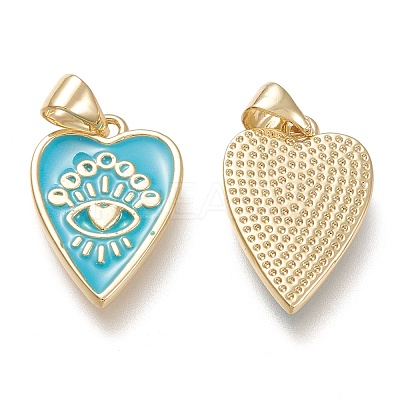 Brass Enamel Pendants LS-ZIRC-F116-10B-G-1